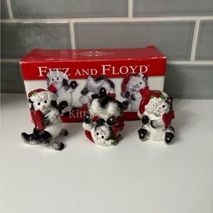 Fitz & Floyd Kitty Claus tumblers.